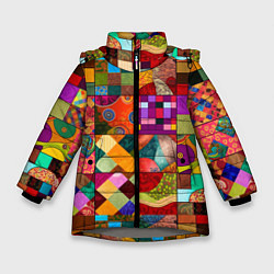 Зимняя куртка для девочки Лоскутное шитье, пэчворк из нейросети