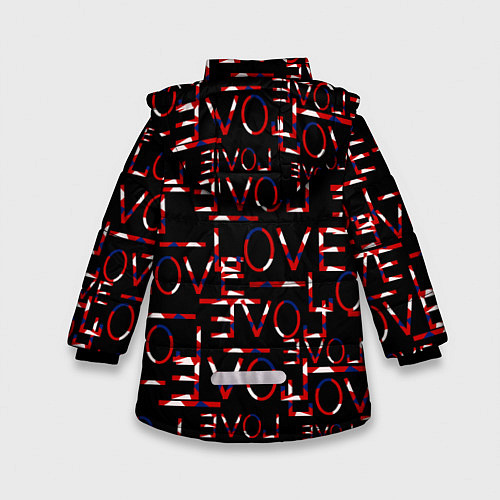 Зимняя куртка для девочки Love паттерн / 3D-Черный – фото 2