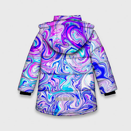 Зимняя куртка для девочки Акварельные линии / 3D-Черный – фото 2