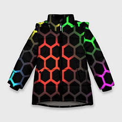 Зимняя куртка для девочки Gradient hexagon genshin