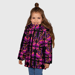 Куртка зимняя для девочки Инопланетные цветы, цвет: 3D-черный — фото 2