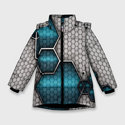 Зимняя куртка для девочки Cyber texture abstraction