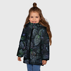 Куртка зимняя для девочки Паттерн из множества тёмных цветов, цвет: 3D-светло-серый — фото 2