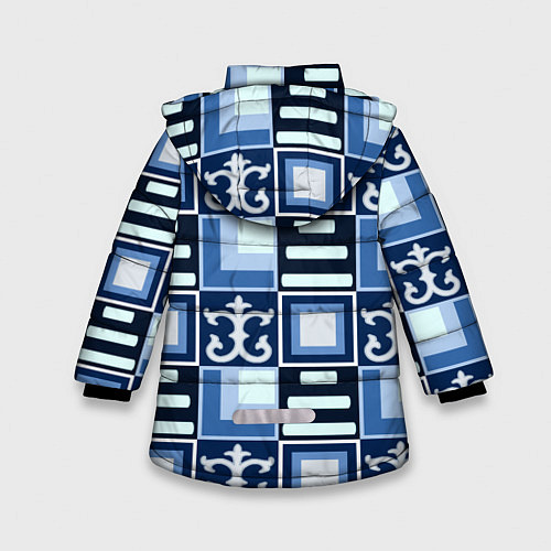 Зимняя куртка для девочки Геометрический паттерн / 3D-Черный – фото 2