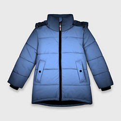 Куртка зимняя для девочки Васильковый оттенок с черной виньеткой, цвет: 3D-черный