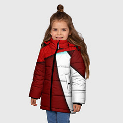 Куртка зимняя для девочки Спортивная геометрия, цвет: 3D-черный — фото 2