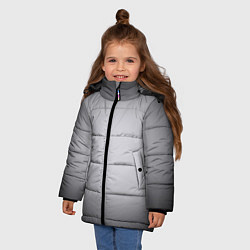 Куртка зимняя для девочки Серебристый градиент, цвет: 3D-черный — фото 2