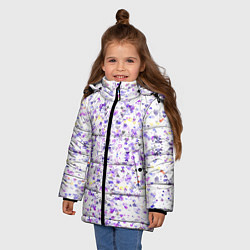 Куртка зимняя для девочки Сердечки паттерн, цвет: 3D-черный — фото 2