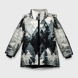 Зимняя куртка для девочки Абстракция зимнего леса