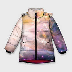 Зимняя куртка для девочки Аморфное абстрактное космическое красочное небо