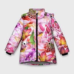 Зимняя куртка для девочки Цветочный рай