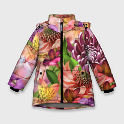 Зимняя куртка для девочки Райские цветы
