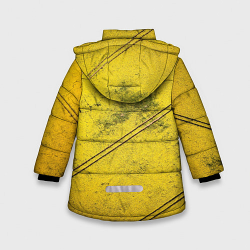 Зимняя куртка для девочки Абстрактная ярко-золотая текстура / 3D-Черный – фото 2