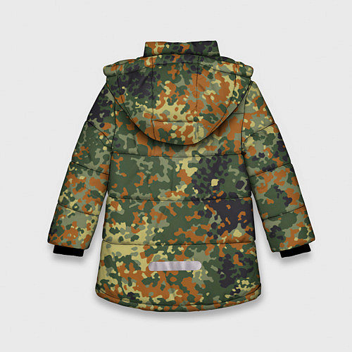 Зимняя куртка для девочки Камуфляж Бундесвер / 3D-Черный – фото 2