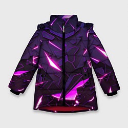 Зимняя куртка для девочки Неоновые абстрактные электрические плиты