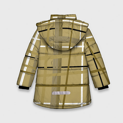 Зимняя куртка для девочки Светлый квадрат / 3D-Черный – фото 2
