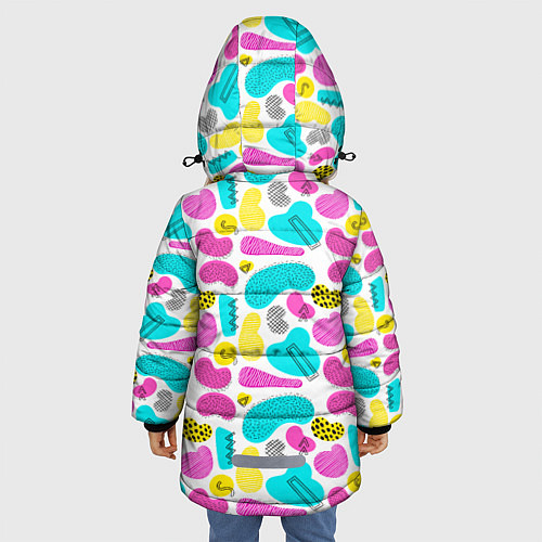Зимняя куртка для девочки Geometric pattern / 3D-Светло-серый – фото 4