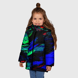 Куртка зимняя для девочки Мазки кистью, цвет: 3D-красный — фото 2