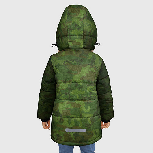Зимняя куртка для девочки Камуфляж хаки / 3D-Красный – фото 4