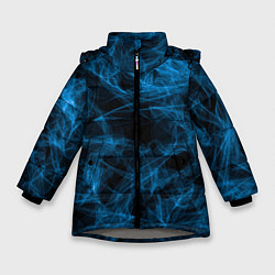 Куртка зимняя для девочки Синий дым текстура, цвет: 3D-светло-серый