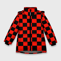 Куртка зимняя для девочки Красный квадрат, цвет: 3D-светло-серый