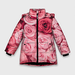 Зимняя куртка для девочки Чайная пыльная роза - нежно розовый цветок