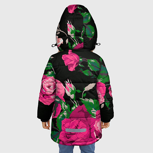 Зимняя куртка для девочки Шипы и розы / 3D-Красный – фото 4