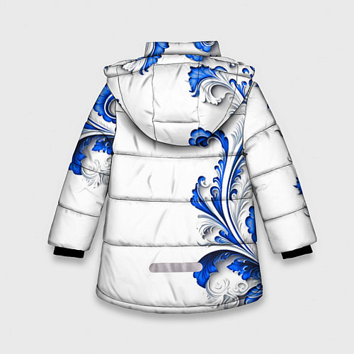 Зимняя куртка для девочки Русские узоры / 3D-Светло-серый – фото 2