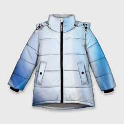 Куртка зимняя для девочки Светлые синие и голубые волны, цвет: 3D-светло-серый