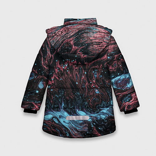 Зимняя куртка для девочки Разводы от краски / 3D-Черный – фото 2