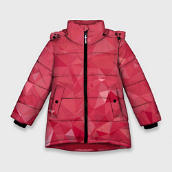 Куртка зимняя для девочки Блеск геометрии, цвет: 3D-красный