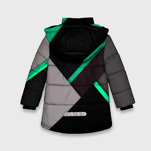 Зимняя куртка для девочки Спортивная геометрия линии / 3D-Красный – фото 2
