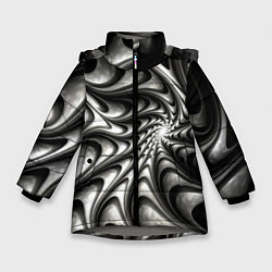 Зимняя куртка для девочки Abstract fractal grey