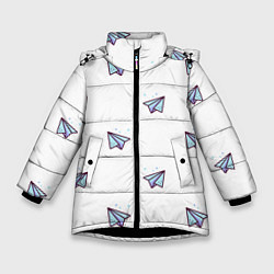 Зимняя куртка для девочки Бумажные самолетики