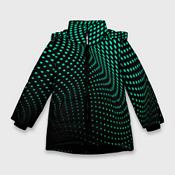 Куртка зимняя для девочки Изгибаемые точки, цвет: 3D-черный