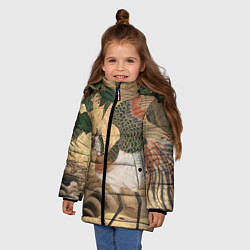 Куртка зимняя для девочки Сказочная птица, цвет: 3D-черный — фото 2