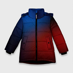Куртка зимняя для девочки Красно синий градиент, цвет: 3D-черный