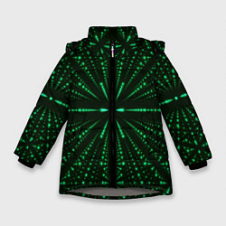 Куртка зимняя для девочки Цифровое пространство, цвет: 3D-светло-серый