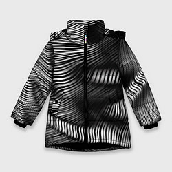 Куртка зимняя для девочки Оптические волны, цвет: 3D-черный
