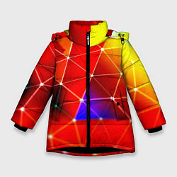 Зимняя куртка для девочки Digital triangle abstract