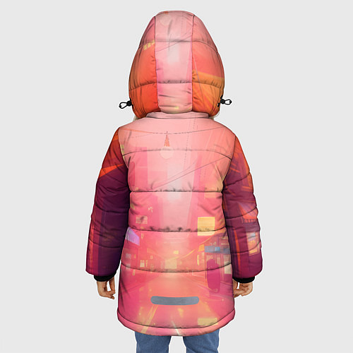 Зимняя куртка для девочки Улица Токио-арт / 3D-Красный – фото 4