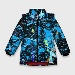 Зимняя куртка для девочки Брызги краски на холсте
