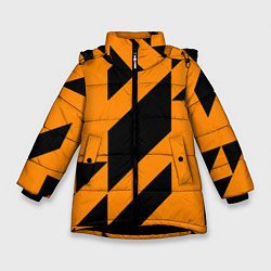 Куртка зимняя для девочки Абстракция abstractart, цвет: 3D-черный