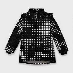 Куртка зимняя для девочки Pixel art - abstraction, цвет: 3D-светло-серый