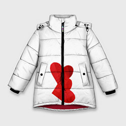 Зимняя куртка для девочки Сердца валентинки