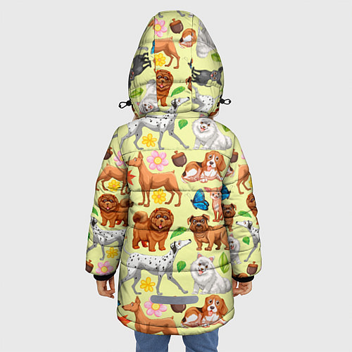 Зимняя куртка для девочки Забавные собачки / 3D-Светло-серый – фото 4