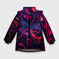 Куртка зимняя для девочки Неоновые краски во тьме, цвет: 3D-светло-серый