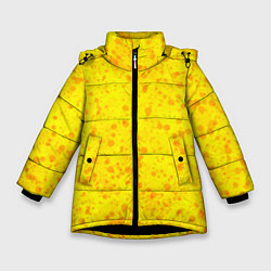 Куртка зимняя для девочки Поверхность солнца, цвет: 3D-черный