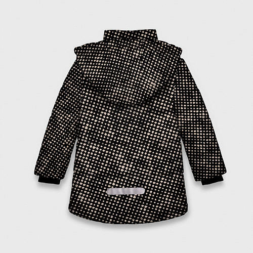 Зимняя куртка для девочки Россия на фоне узора медного цвета / 3D-Черный – фото 2