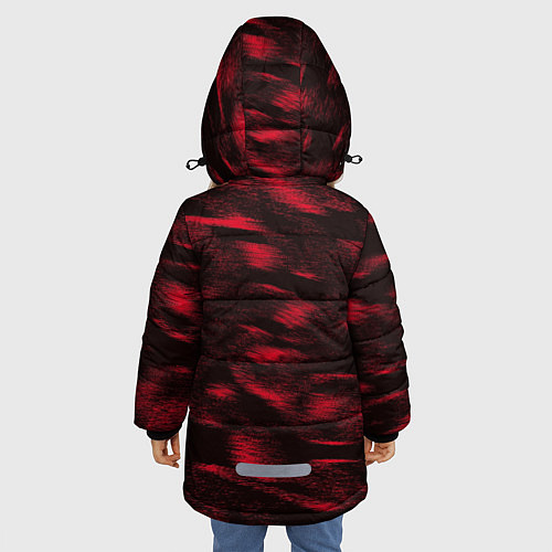 Зимняя куртка для девочки Абстракт красного / 3D-Красный – фото 4